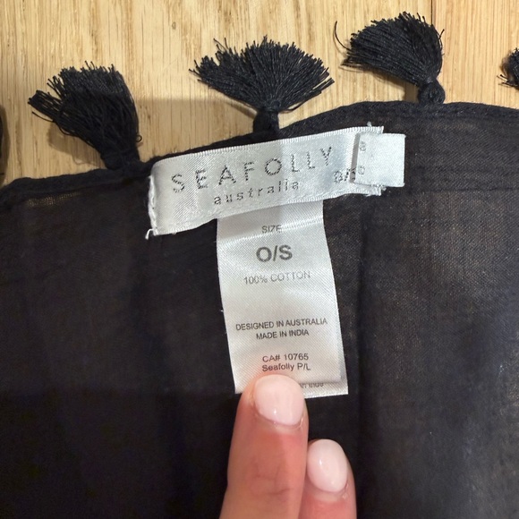 Seafolly Black Gauze Sarong - size OS - Picture 9 of 11